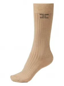 Рифленые носки с логотипом Elisabetta Franchi, нейтральный