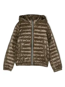 Пуховик с капюшоном и логотипом Herno Kids, зеленый
