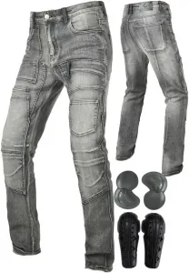 Мотоциклетные джинсы, мотоциклетные брюки с 4 защитными элементами CE, эластичный материал, множество карманов для езды на мотоцикле в любое время года, Black