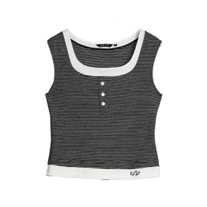 ELLE Женский топ Black White