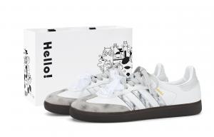 Adidas Originals Самба OG износостойкие и легкие низкие немецкие армейские кроссовки Unisex белый серый