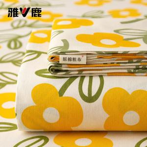 Yalu Простыня на резинке 230х240 см из утолщенного грубого хлопка, цвет Huanglan