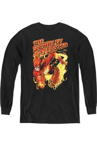 Футболка с длинным рукавом "Алая Молния" из Лиги Справедливости Америки для детей Gildan, черный