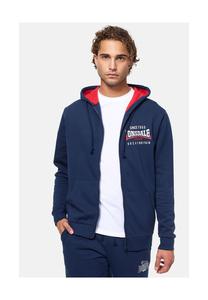 Мужская толстовка с капюшоном и молнией, стандартного кроя LINTMILL LONSDALE, цвет Navy/red/white