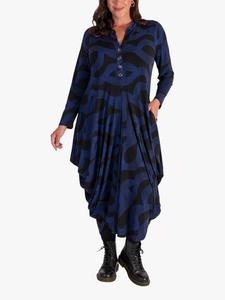 Платье Swirl Jersey с эффектом драпировки chesca, Black/Cobalt