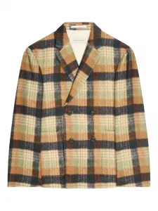 Двубортный пиджак в клетку DRIES VAN NOTEN, желтый