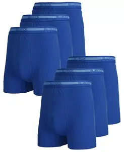 Мужские хлопковые трусы-боксеры с эффектом растяжения, 6 штук в упаковке Blu Rock, синий