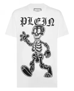 Футболка с круглым вырезом и изображением скелета Philipp Plein, белый