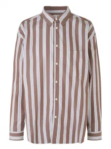 Рубашка в полоску Samsoe Samsoe, коричневый