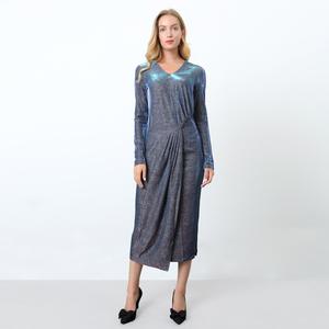 Асимметричное блестящее коктейльное платье Smart And Joy, синий