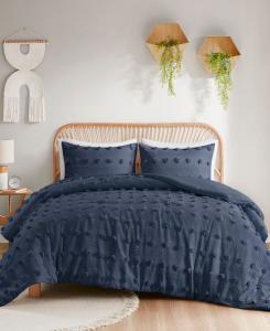 Комплект постельного белья Lucy Clip Jacquard из 3 предметов, размер King/California King Intelligent Design, Navy