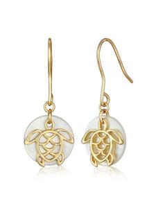 Elli Серьги в виде черепахи из серебра 925 пробы с золотым покрытием