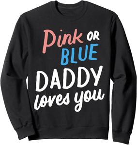 Розово-голубая толстовка унисекс с надписью «Папина любовь» для малыша Funny Baby Shower Gift Store