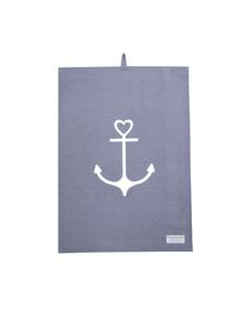 Krasilnikoff Кухонное полотенце с изображением якоря, серого цвета