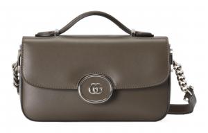 GUCCI Маленькая кожаная сумка GG, наплечная сумка, мини-кроссбоди для женщин Brown