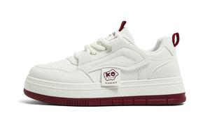 Скользоустойчивые Износостойкие Женские Кроссовки HUANQIU Низкие Белые Красные