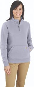 Carhartt Women's Relaxed Fit Midweight Quarter-Zip Mock-Neck Sweatshirt, Mica
