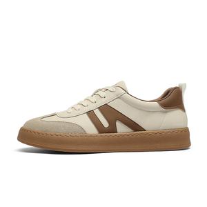 CROWN Антискользящие и износостойкие легкие амортизирующие низкие скейтерские кроссовки мужские бело-коричневые, цвет White Brown