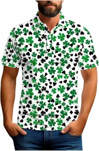 Мужская футболка Shamrock ST Patrick's Day с коротким рукавом и V-образным вырезом