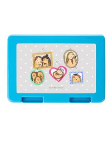 Mr. & Mrs. Panda Ланчбокс с изображением семьи ежей, без слов, пастельно-серого цвета