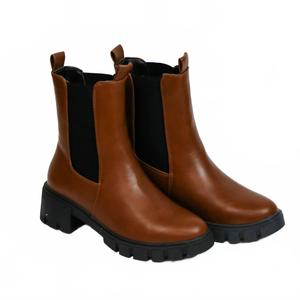 Женские эластичные ботильоны Side Stretch в темно-ржавом цвете Qupid, Dark Rust