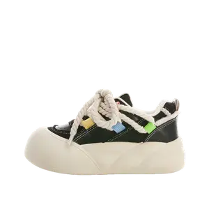 JimiXiong Женские лоу-топ скейтборд кроссовки черные, цвет Black