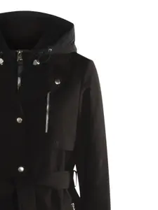 Пальто с капюшоном и поясом от Siobhan Mackage, черный