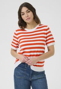 Футболка Kaffe Print T-shirt, Chalk Grenadine Stripe/Dark Red