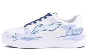 Понтонные лодки легкие и дышащие низкие кроссовки для скейтбординга unisex LINING, белый/синий/фиолетовый