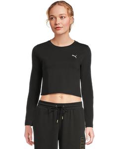 Женская укороченная футболка с длинным рукавом PUMA Essentials, Puma Black