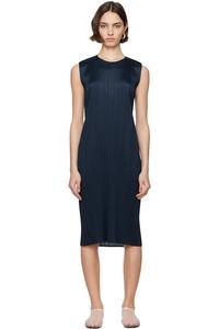 Платье миди Monthly Colors апрель Pleats Please Issey Miyake, синий