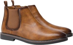 Мужские кожаные челси ZPLMIDE, ботинки-челси до щиколотки, повседневные, удобные, классические, без шнурков, формальные, вестерн-стиль, бронзовый