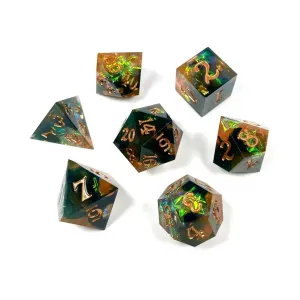 Поликомплект — осколок янтаря (7), Dice - Sharp Edge Resin (Easy Roller Dice)