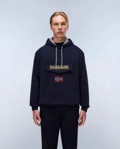 Мужская толстовка с капюшоном темно-синего цвета Napapijri