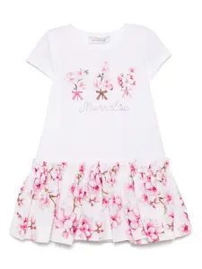 Платье с цветочным принтом Monnalisa, белый