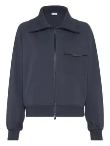 Толстовка с декором Monili Brunello Cucinelli, синий