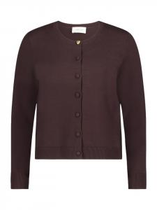 Кардиган тонкой вязки с круглым вырезом коричневого цвета CARTOON