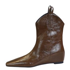 Bamiti Женские полусапожки 0,5 см тёмно-коричневые, цвет Dark Brown