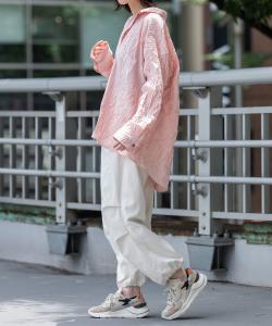 Рубашка-пуловер из сукна и полосатой ткани