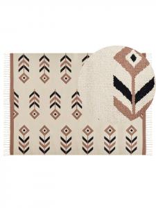 Beliani Килим NIAVAN бежево-черного цвета - (Ш) 140 x (Д) 200 см