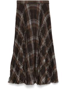 Balenciaga плиссированная юбка миди с жатым эффектом, коричневый