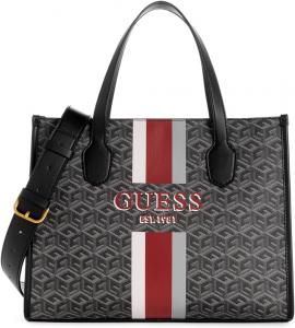 GUESS Женская сумка Silvana с двумя отделениями, Charcoal Logo
