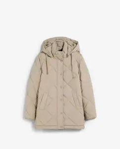 Детский пуховик с капюшоном, съемными рукавами и застежкой-молнией с скрытой молнией Scalpers, бежевый