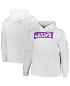 Мужская толстовка с капюшоном Ash Los Angeles Lakers Big Tall Raglan Tri-Blend Fanatics