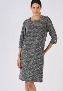 Твидовое дневное платье robe droite effet Damart, Black Heather