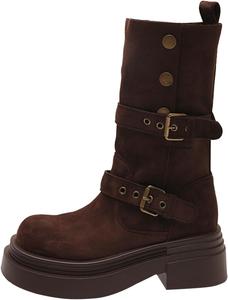 Женские тактические ботинки водонепроницаемые из кожи, классические женские ковбойские ботинки, ботинки до щиколотки с боковой молнией для сада Generic, Coffee