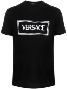 Футболка с вышитым логотипом VERSACE, черный