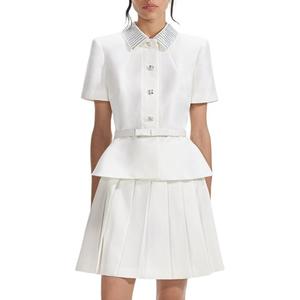 Self-portrait Женское платье с коротким рукавом цвета слоновой кости White