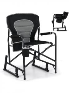 COSTWAY Походный стул, рыболовный стул с функцией качания, черный