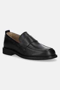 Кожаные мокасины SQ RUBBER LOAFER Calvin Klein, черный